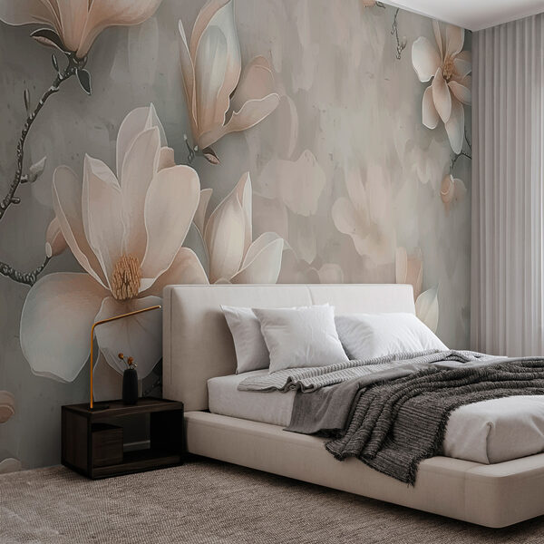 Eleganti fiori su uno sfondo tenue Carta da parati Eleganti fiori su uno sfondo tenue