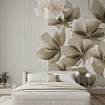 Carta da parati Eleganza floreale in beige