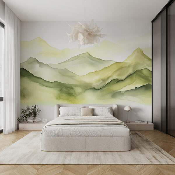 Pittura di una catena montuosa Carta da parati Pittura di una catena montuosa