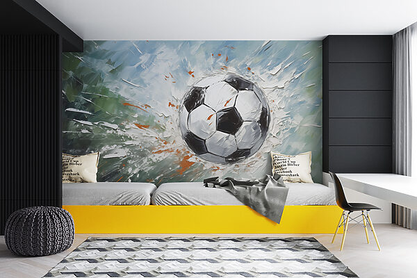 Pittura di un pallone da calcio Carta da parati Pittura di un pallone da calcio