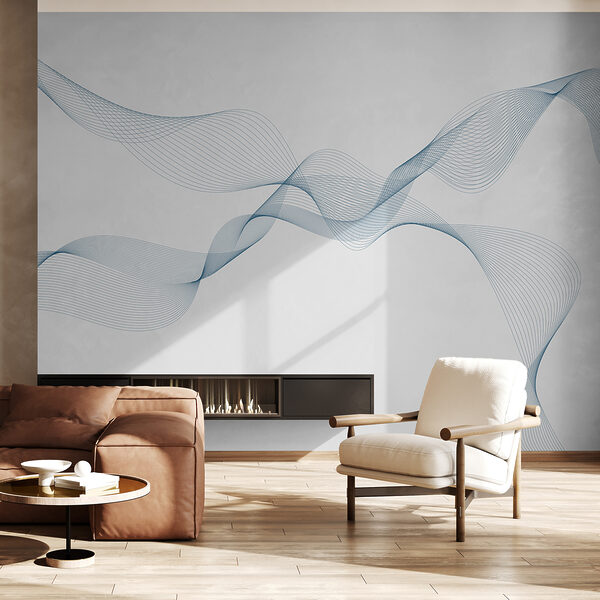 Linee blu su sfondo bianco Carta da parati murale Linee blu su sfondo bianco
