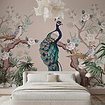 Carta da parati Carta da parati con uccelli su rami