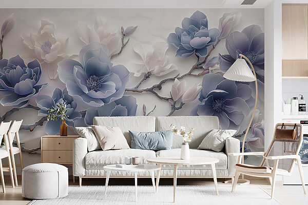 Carta da parati Carta da parati Eleganza in fiore in tonalità tenui (COD: w01359v1)