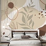 Carta da parati Armonia astratta autunnale in beige