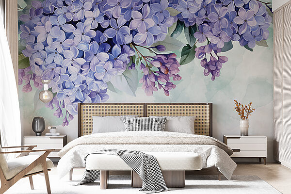 Mazzo di fiori viola Carta da parati Mazzo di fiori viola