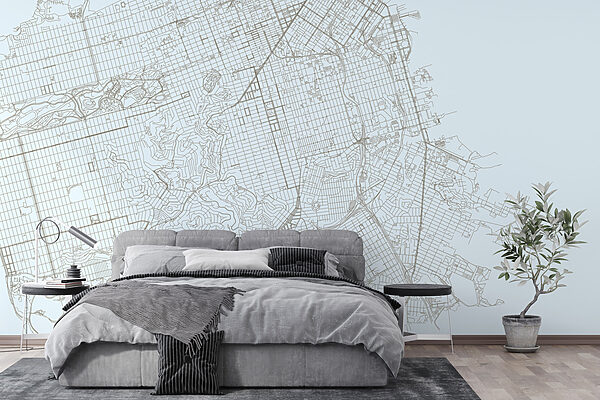 Mappa di una città Carta da parati Mappa di una città