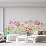 Carta da parati Pittura ad acquerello di fiori