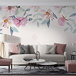 Carta da parati Pittura ad acquerello di fiori