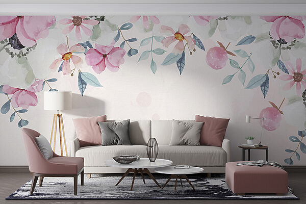 Pittura ad acquerello di fiori Carta da parati Pittura ad acquerello di fiori