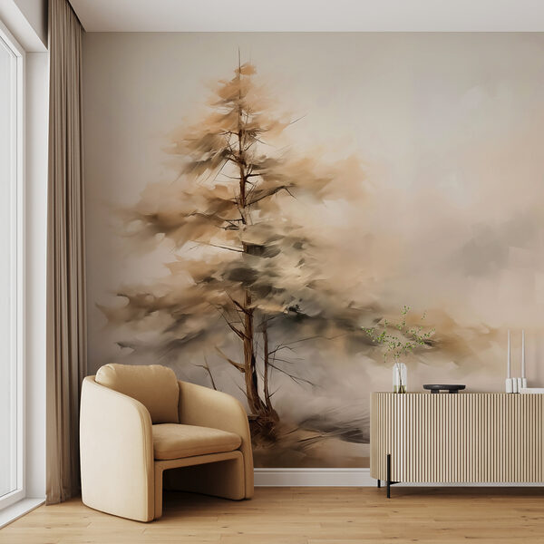 Albero nella nebbia Carta da parati Albero nella nebbia