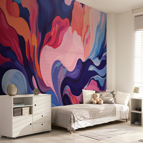 Vortici colorati di vernice Carta da parati Vortici colorati di vernice