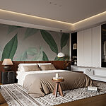 Carta da parati Motivo di foglie verdi