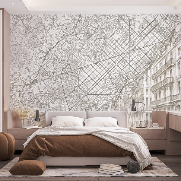 Mappa di una città Carta da parati Mappa di una città