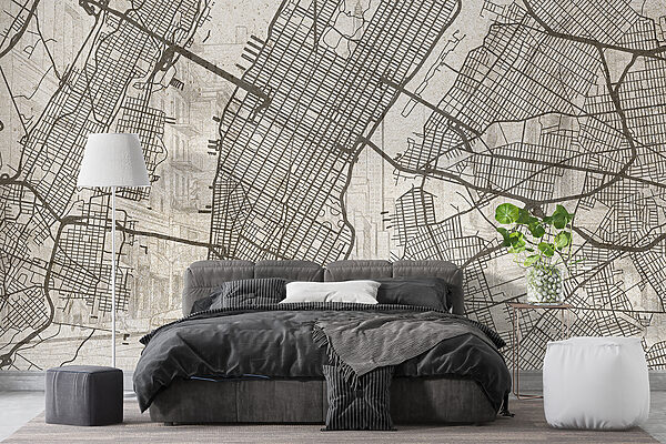 Mappa di una città Carta da parati Mappa di una città
