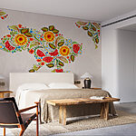 Carta da parati Mappa dell'Ucraina con fiori