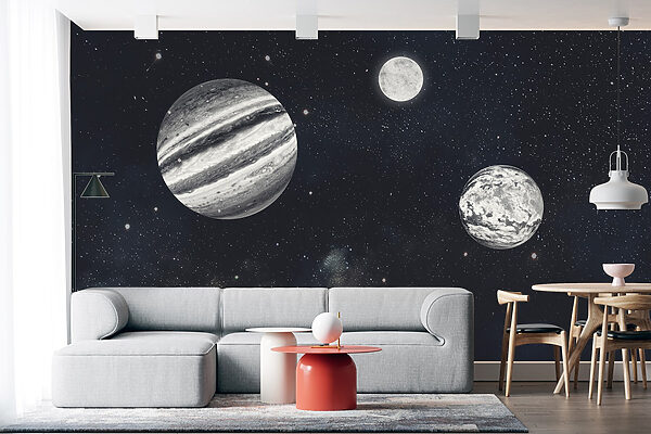 Pianeti nello spazio con le stelle Carta da parati Pianeti nello spazio con le stelle