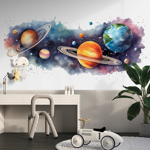 Pianeti e stelle nello spazio Carta da parati Pianeti e stelle nello spazio