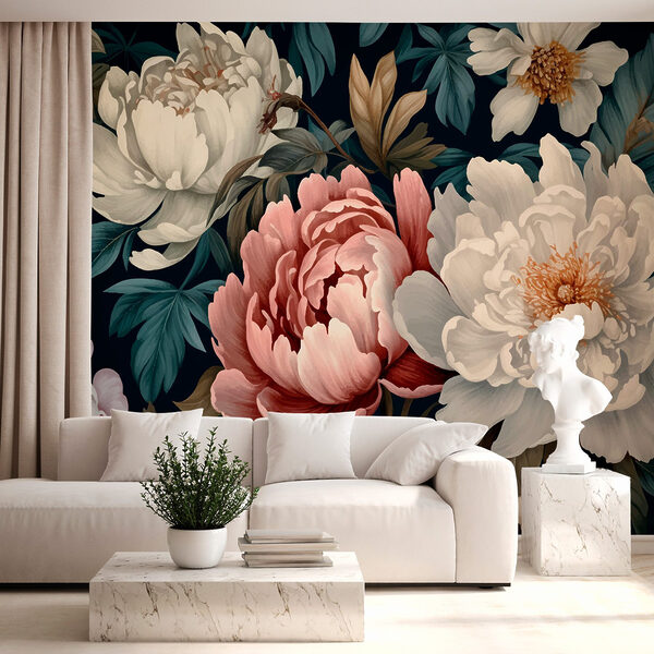 Elegante sinfonia floreale in fiore Carta da parati Elegante sinfonia floreale in fiore