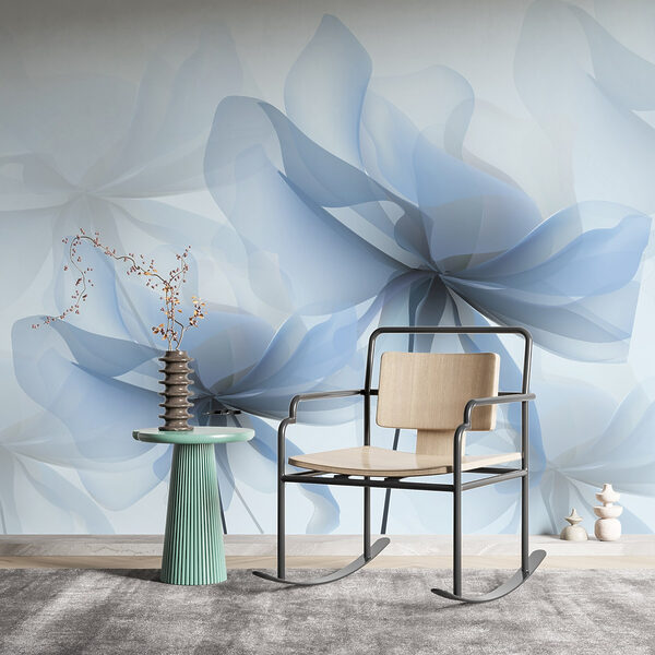 Fiori blu eterei, che fluttuano con grazia Carta da parati Fiori blu eterei, che fluttuano con grazia