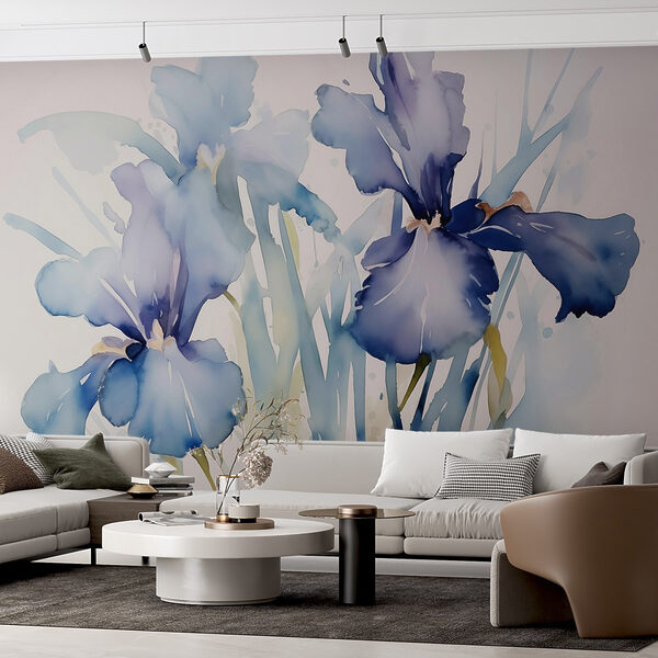 Pittura di fiori su sfondo bianco Carta da parati Pittura di fiori su sfondo bianco