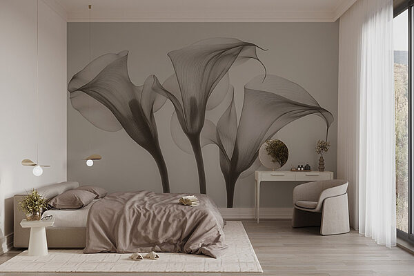 Gruppo di fiori con sfondo bianco Carta da parati Gruppo di fiori con sfondo bianco