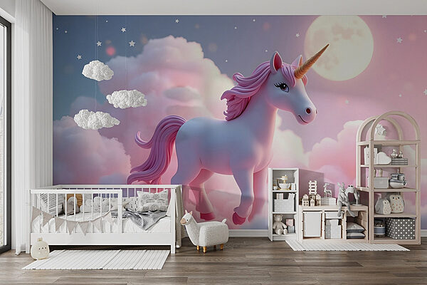 Unicorno tra le nuvole Carta da parati Unicorno tra le nuvole
