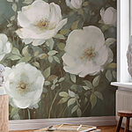Carta da parati Pittura di fiori bianchi
