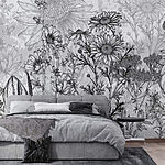 Carta da parati Immagine in bianco e nero di fiori