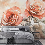 Carta da parati Pittura di due rose