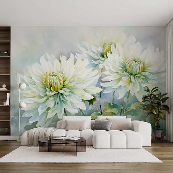 Bellissime fioriture in tonalità tenui Carta da parati Bellissime fioriture in tonalità tenui