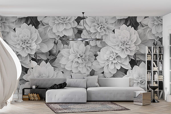 Gruppo di fiori bianchi Carta da parati Gruppo di fiori bianchi