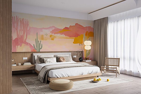Pittura di un paesaggio desertico Carta da parati Pittura di un paesaggio desertico