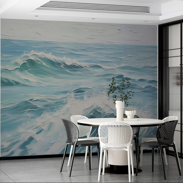 Pittura di un'onda Carta da parati Pittura di un'onda