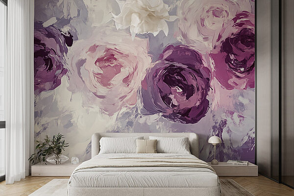 Pittura di fiori su una superficie Carta da parati Pittura di fiori su una superficie