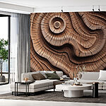 Carta da parati Scultura in legno con motivo a spirale