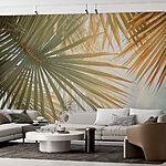 Carta da parati Foglie di palma serene in una luce soffusa