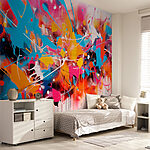 Carta da parati murale Arte splatter colorata