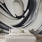 Carta da parati Design a volute in bianco e nero