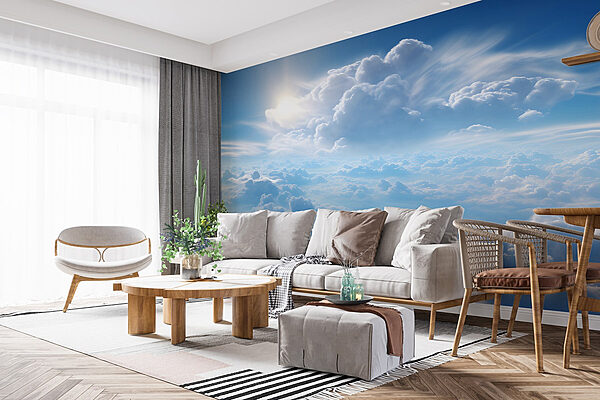 Nuvole e cielo azzurro con nuvole e sole Carta da parati Nuvole e cielo azzurro con nuvole e sole