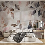 Carta da parati Foglie delicate dalle tonalità tenui