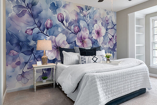Pittura di fiori su un ramo Carta da parati Pittura di fiori su un ramo