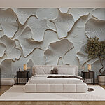 Carta da parati Wall murals Group of white leaves