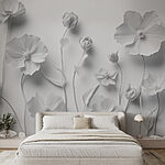Carta da parati Gruppo di fiori bianchi