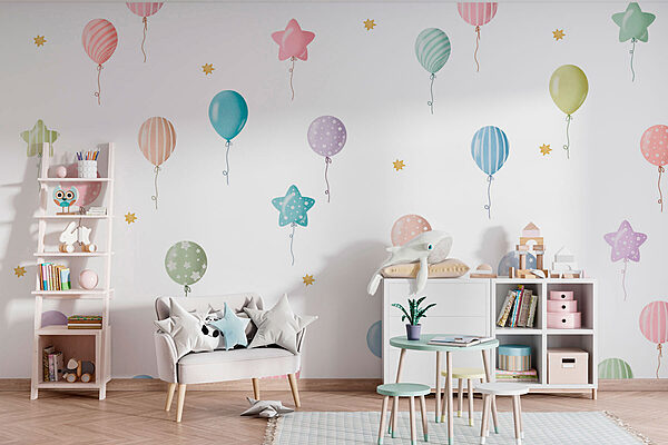 Motivo di palloncini e stelle Carta da parati Motivo di palloncini e stelle