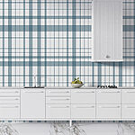 Carta da parati Plaid blu e bianco