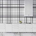 Carta da parati Plaid grigio e bianco