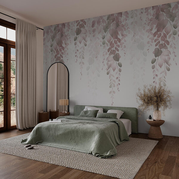 Foglie delicate che scendono con grazia Carta da parati Foglie delicate che scendono con grazia