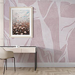 Carta da parati Motivo rosa e bianco