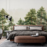 Carta da parati Gruppo di alberi in una foresta