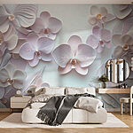 Carta da parati Wall murals Group of white flowers